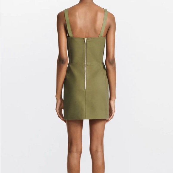 Dion Lee Fan Lace Zip Mini Dress, US Size 0 in Olive, New with Tags - Picture 2 of 7